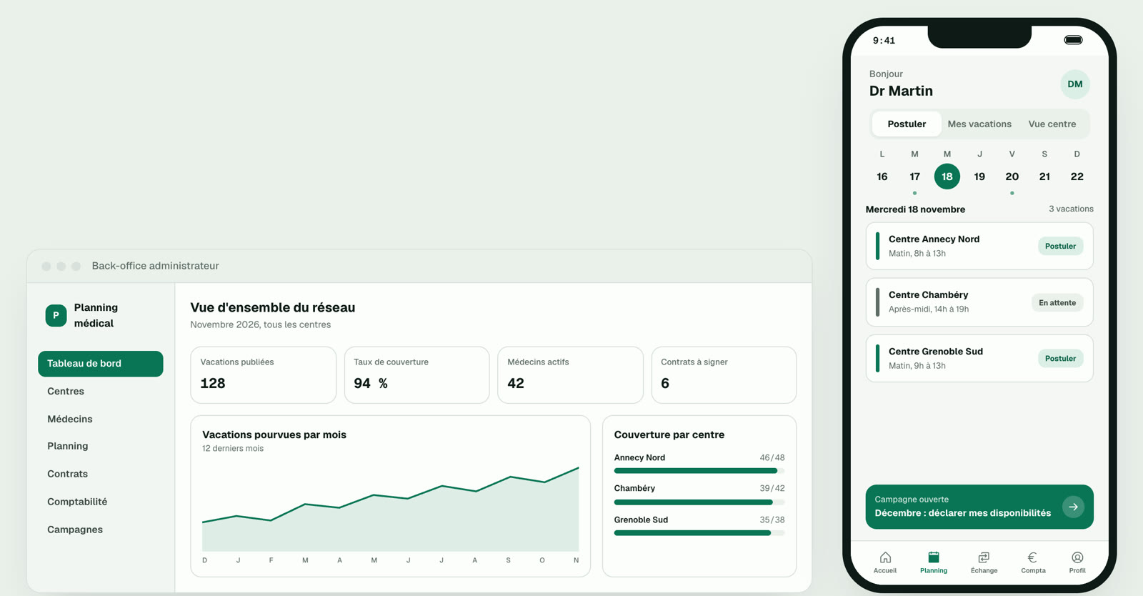 Plateforme MEDSOINS, un logiciel sur mesure livré de bout en bout : application mobile, back-office et API
